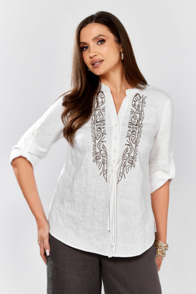 Блуза MALI 625-076 белый_серый - фото 27