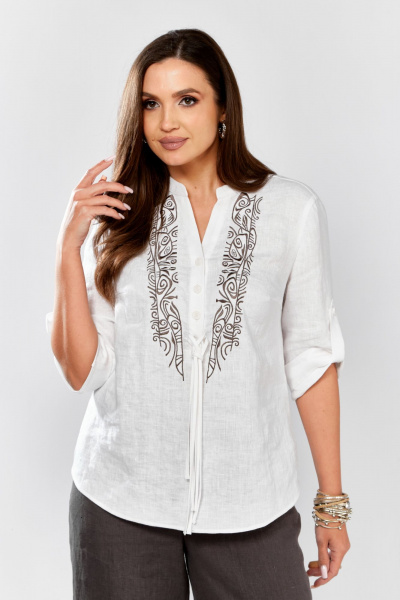 Блуза MALI 625-076 белый_серый - фото 26