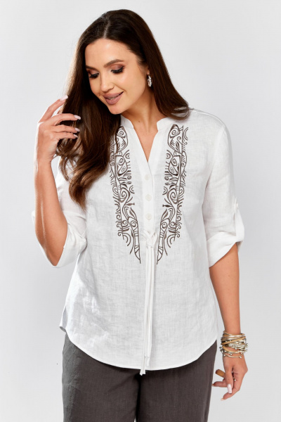 Блуза MALI 625-076 белый_серый - фото 25