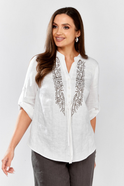 Блуза MALI 625-076 белый_серый - фото 18