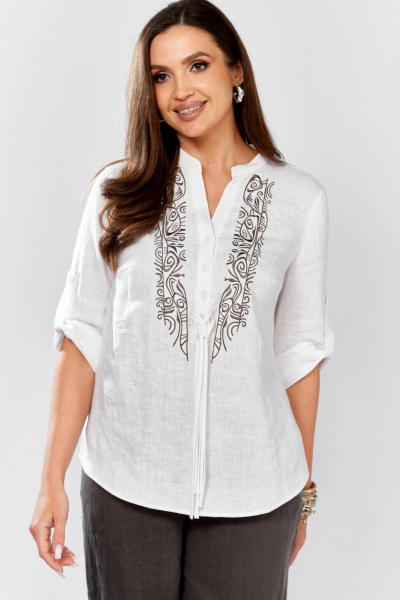 Блуза MALI 625-076 белый_серый - фото 17