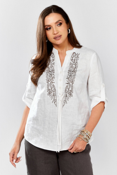 Блуза MALI 625-076 белый_серый - фото 14