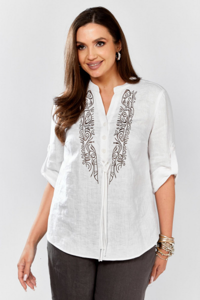 Блуза MALI 625-076 белый_серый - фото 13