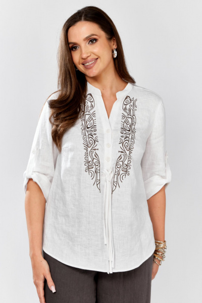 Блуза MALI 625-076 белый_серый - фото 12