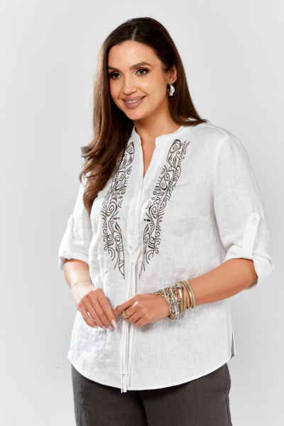 Блуза MALI 625-076 белый_серый - фото 11