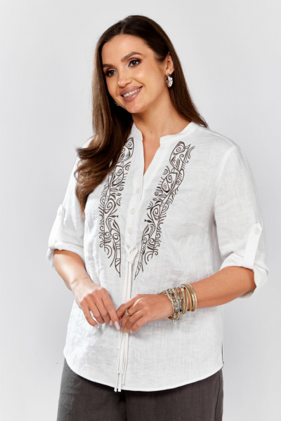 Блуза MALI 625-076 белый_серый - фото 10