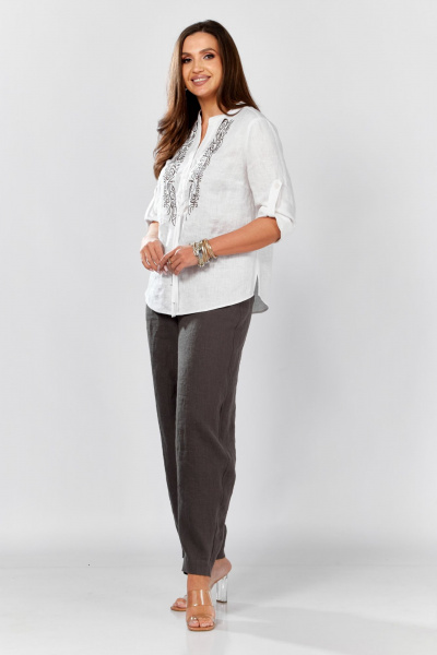 Блуза MALI 625-076 белый_серый - фото 9