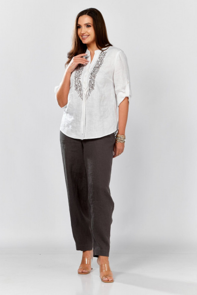 Блуза MALI 625-076 белый_серый - фото 8