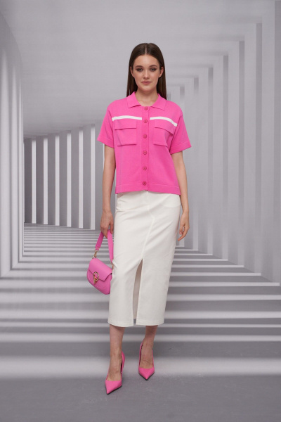 Жакет Barbara Geratti С4418BG фуксия/белый - фото 4