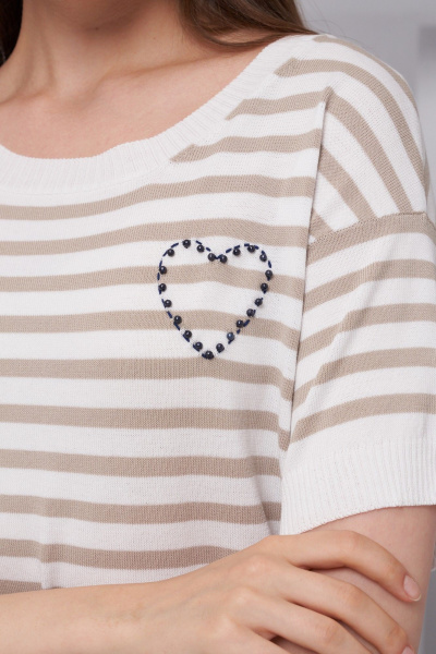 Джемпер Barbara Geratti С4678BG белый/бежевый - фото 2