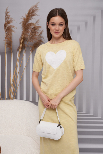 Джемпер Barbara Geratti С4680BG желтый/белый - фото 1