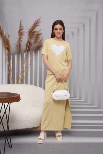 Джемпер Barbara Geratti С4680BG желтый/белый - фото 2