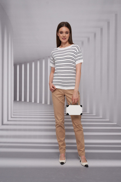 Джемпер Barbara Geratti С4681BG белый/т. синий - фото 3