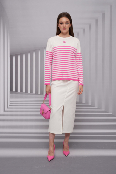 Джемпер Barbara Geratti С4689BG молочн/фуксия - фото 3