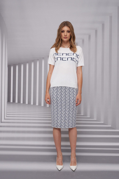 Джемпер Barbara Geratti С4723BG белый/т.синий - фото 1