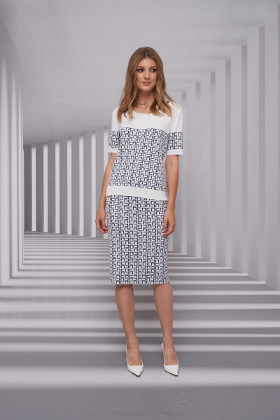 Джемпер Barbara Geratti С4725BG белый/т.синий - фото 3