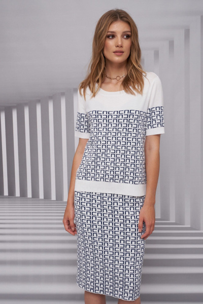 Юбка Barbara Geratti С8323BG белый/т.синий - фото 3