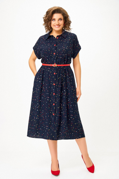 Платье Swallow 740.1 темно-синий/цветной_горошек - фото 6