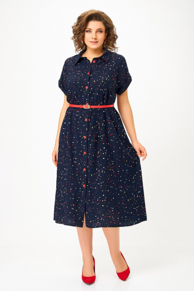 Платье Swallow 740.1 темно-синий/цветной_горошек - фото 5