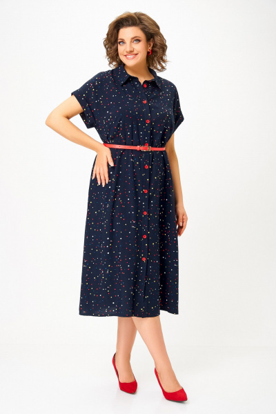 Платье Swallow 740.1 темно-синий/цветной_горошек - фото 2