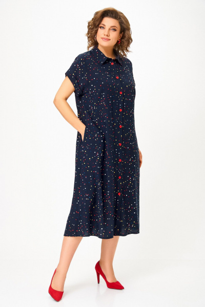 Платье Swallow 740.1 темно-синий/цветной_горошек - фото 8