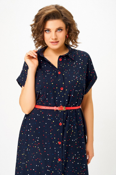 Платье Swallow 740.1 темно-синий/цветной_горошек - фото 3