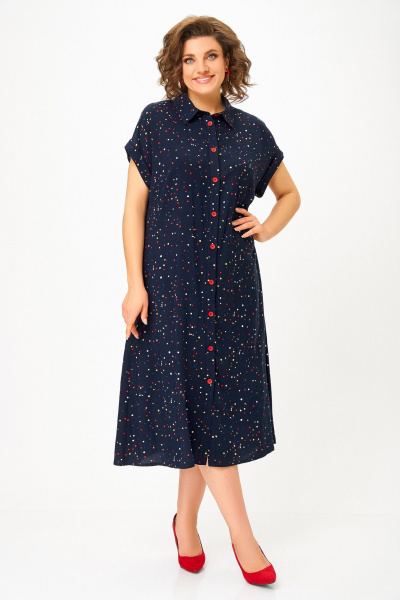 Платье Swallow 740.1 темно-синий/цветной_горошек - фото 7