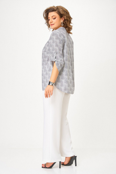 Блуза Swallow 864 молочный/цветы - фото 9