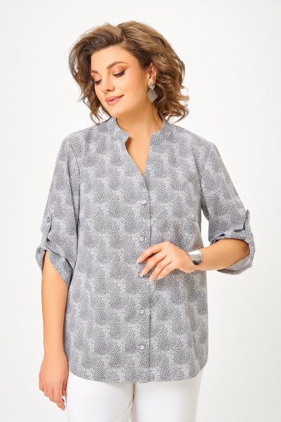 Блуза Swallow 864 молочный/цветы - фото 5