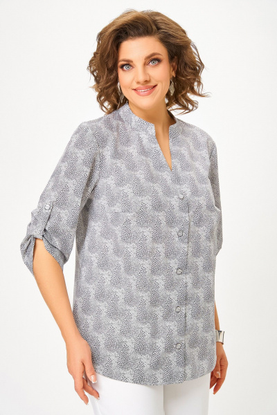 Блуза Swallow 864 молочный/цветы - фото 4