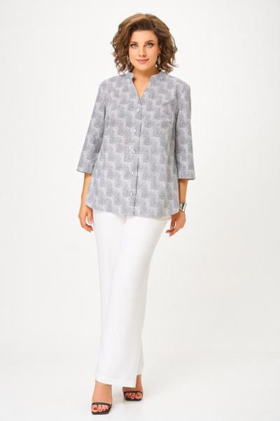 Блуза Swallow 864 молочный/цветы - фото 1