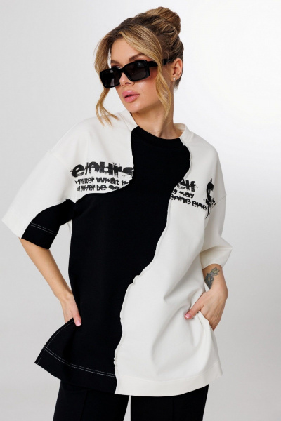 Брюки, джемпер Faufilure С1562 черно-белый - фото 2