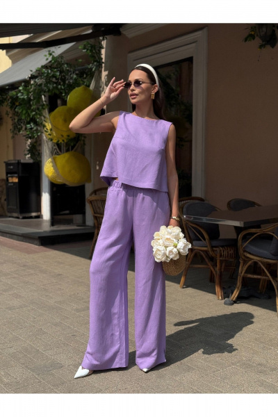 Блуза, брюки Dilana VIP 2052 лаванда - фото 6