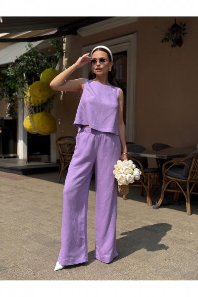 Блуза, брюки Dilana VIP 2052 лаванда - фото 1