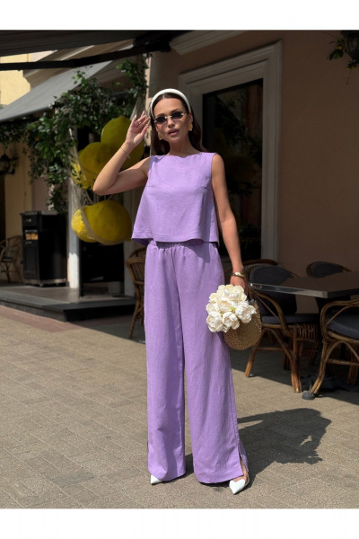 Блуза, брюки Dilana VIP 2052 лаванда - фото 4