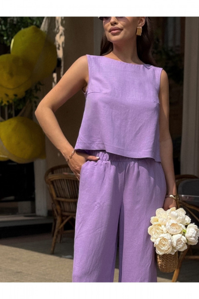 Блуза, брюки Dilana VIP 2052 лаванда - фото 3