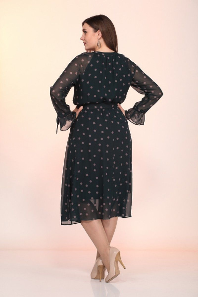 Платье Lady Style Classic 2204/2 изумруд+горох - фото 2