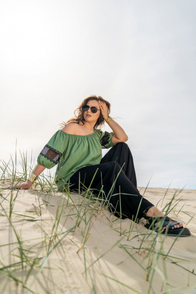 Блуза Andina 120 олива - фото 8