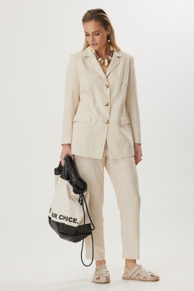 Брюки, жакет Твой имидж 2123 бежевый - фото 4