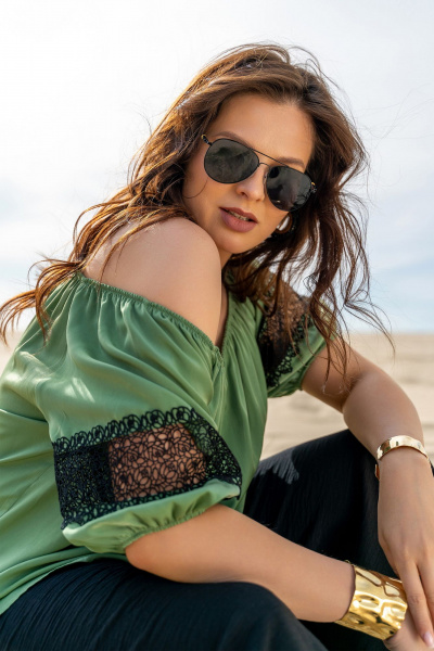 Блуза, брюки Andina 953 олива_черный - фото 9