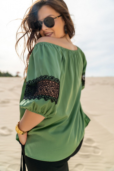 Блуза, брюки Andina 953 олива_черный - фото 8