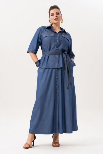 Блуза, юбка Andina 973 джинс - фото 8