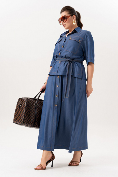 Блуза, юбка Andina 973 джинс - фото 7