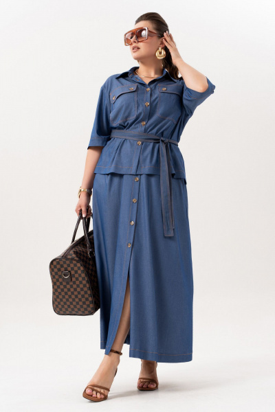 Блуза, юбка Andina 973 джинс - фото 5