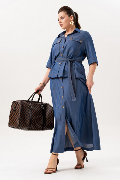 Блуза, юбка Andina 973 джинс - фото 1