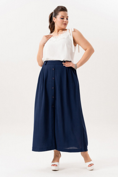 Блуза, юбка Andina 978 молоко_темно-синий - фото 7