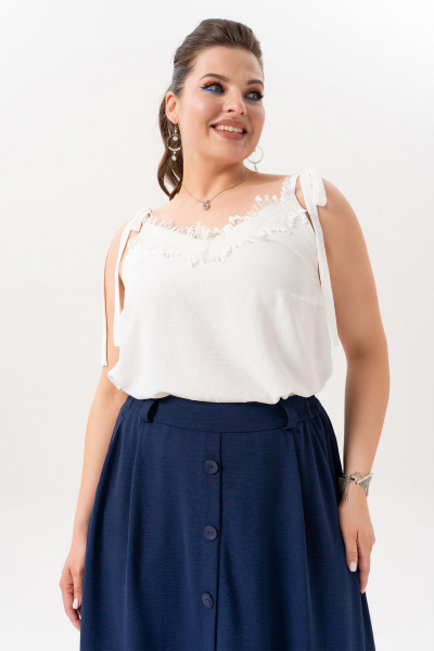 Блуза, юбка Andina 978 молоко_темно-синий - фото 3