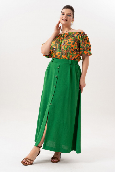 Блуза, юбка Andina 980 принт_изумруд - фото 15