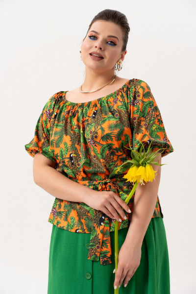Блуза, юбка Andina 980 принт_изумруд - фото 13
