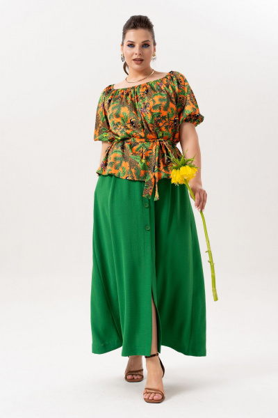 Блуза, юбка Andina 980 принт_изумруд - фото 10